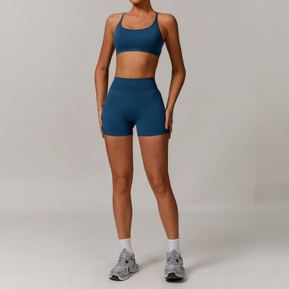 Seamless Beauty Back Yoga Clothes Running Quick-drying Tight Sports Fitness Clothes Suit Women