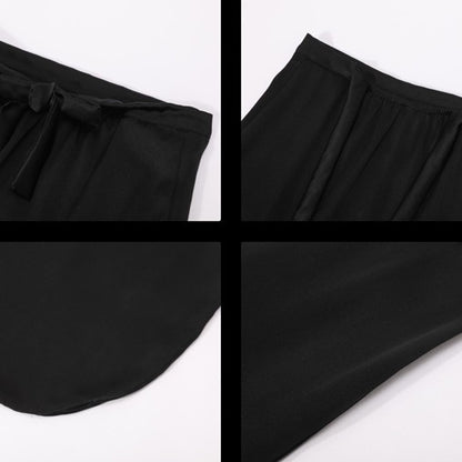 Women's Simple Silk Long Lace-up Nightcap