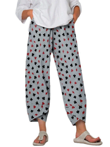 All-match Linen Loose Cropped Trousers