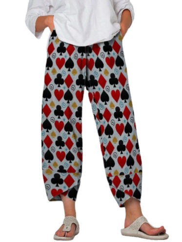 All-match Linen Loose Cropped Trousers