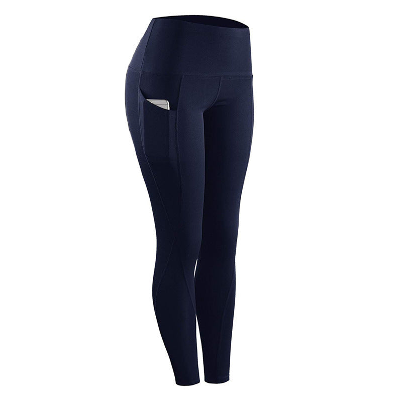 High-waisted Butt-lifting Slim-fit Sports Leggings With Side Pockets