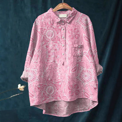 Women's Stretch Print Hawaiian Style Shirt