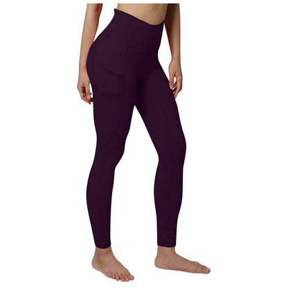 High-waisted Butt-lifting Slim-fit Sports Leggings With Side Pockets