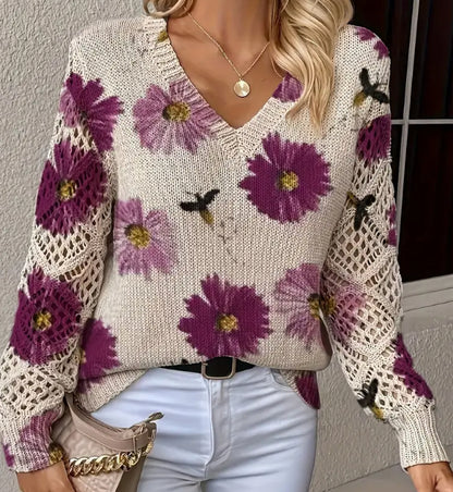 Printed Casual Cape Coat Cardigan Sweater