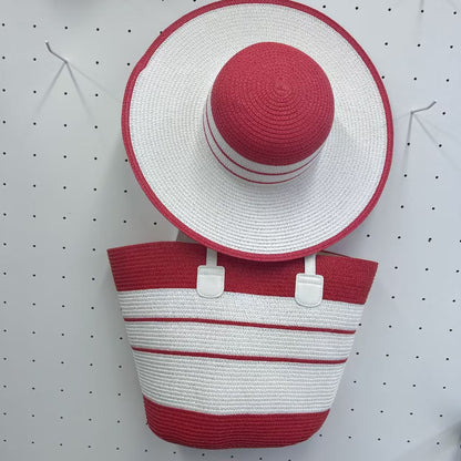 Seaside Vacation Sun Protection Straw Hat Bag Set