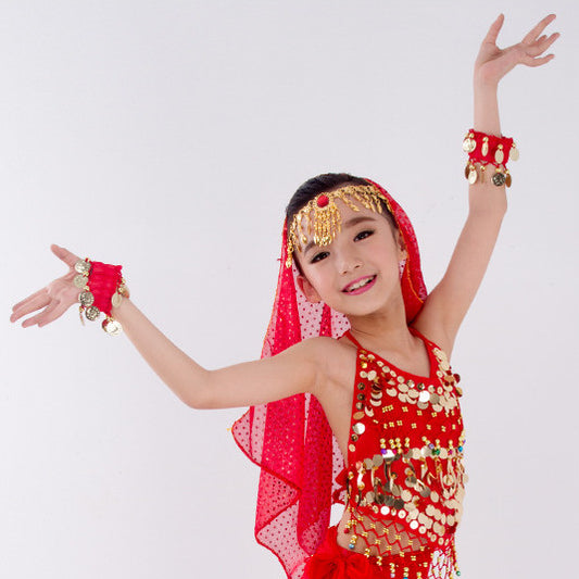 Children's Dancing Clothes Indian Dance Costume Xinjiang Dance Performance Wear Girls Belly Dance Children's National Performance