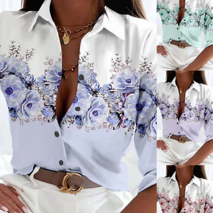 Fashion Floral Print Long Sleeve Shirt