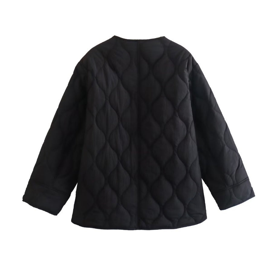 Single-breasted Mid-length Loose Cotton Coat