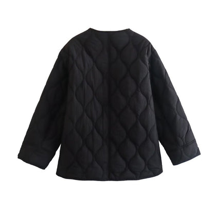 Single-breasted Mid-length Loose Cotton Coat