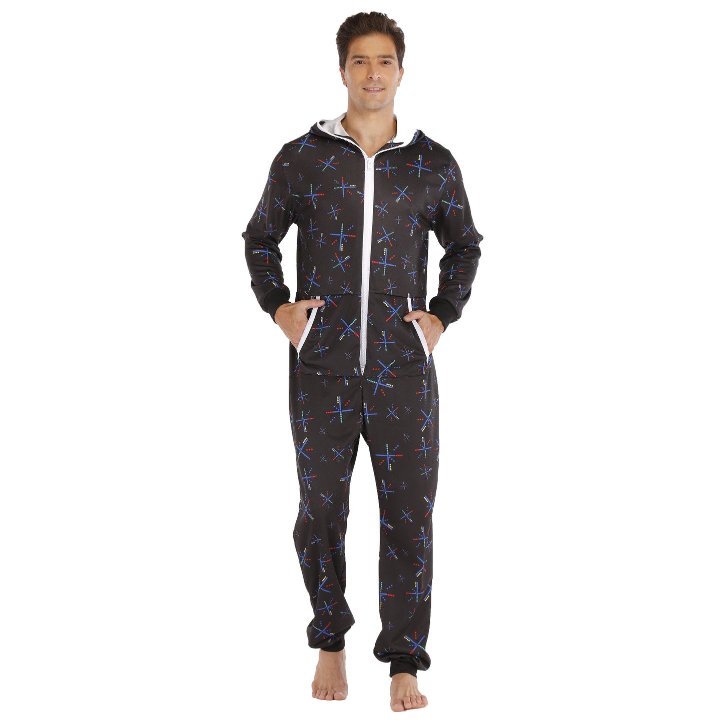 Men's Pentagram Animal Print Sweatshirt Bodysuit