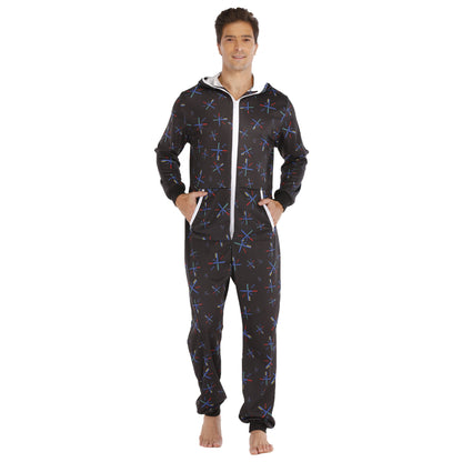 Men's Pentagram Animal Print Sweatshirt Bodysuit