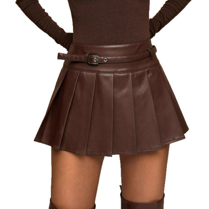 Preppy-style Pleated Skirt For Women