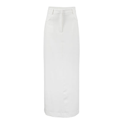 Women's Simple White Temperament Straight Casual Skirt