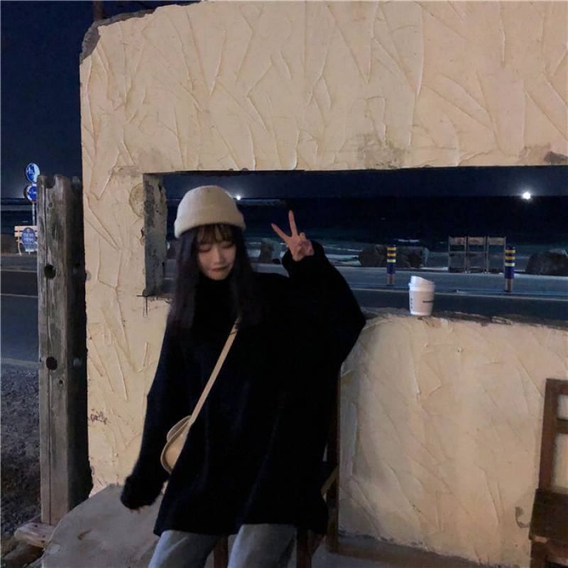 Loose Slit Bottoming Sweater Lazy Style