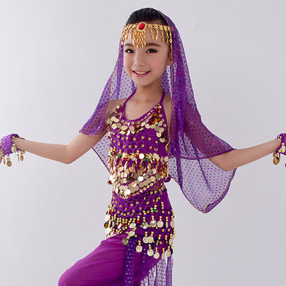 Children's Dancing Clothes Indian Dance Costume Xinjiang Dance Performance Wear Girls Belly Dance Children's National Performance