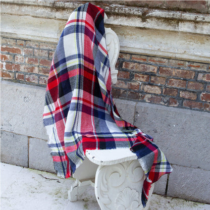 59 X 59in Red Black Women Fall Winter Scarf
