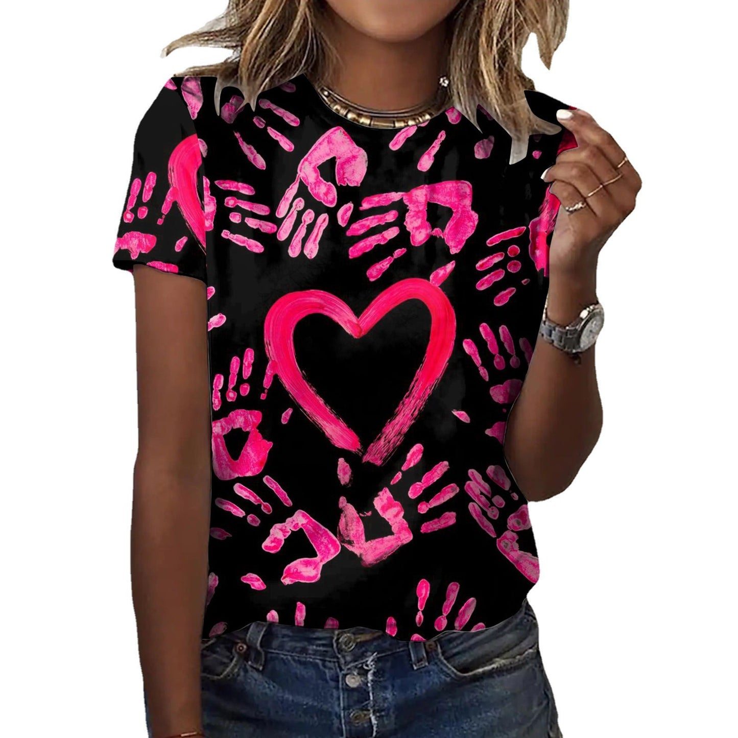 3D Digital Printing Summer New Loose Fashion Brand T-shirt For Women