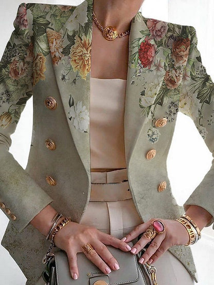 Women's Clothing Fashion Printed Suit Slim Fit
