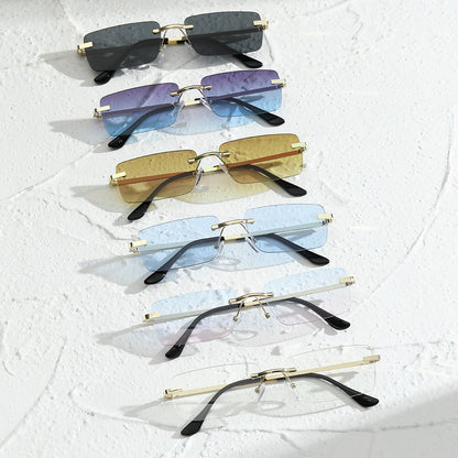 New Square Frameless Trimming Sunglasses