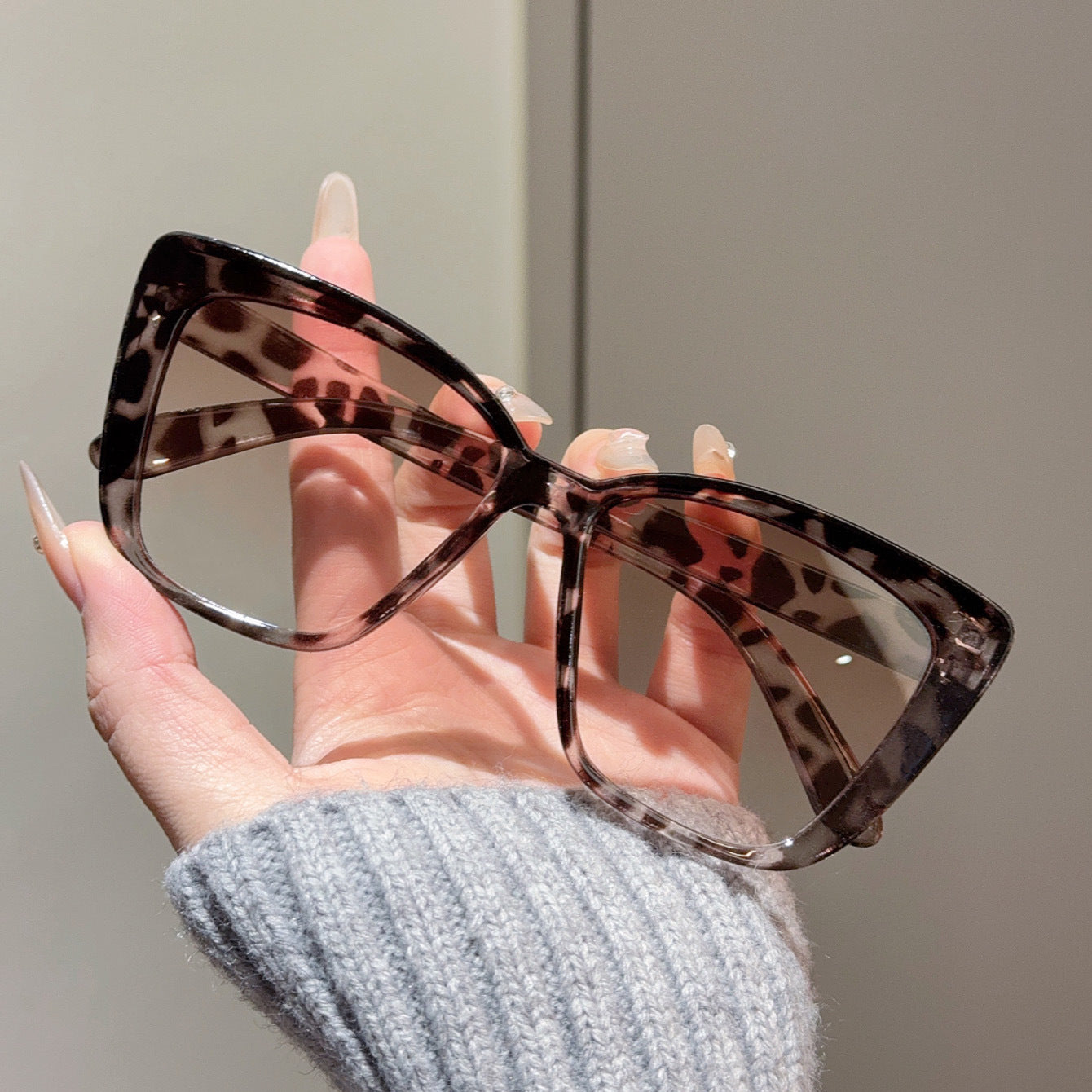 Versatile Slimming High-grade Sunglasses Large Frame Plain Glasses