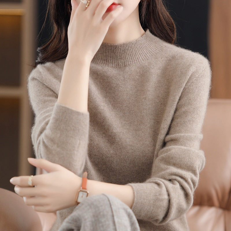 Women's Fashion Half Turtleneck Seamless Sweater