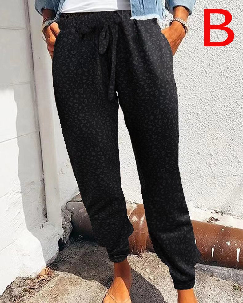 Hot Style Loose Print Casual Trousers For European Women