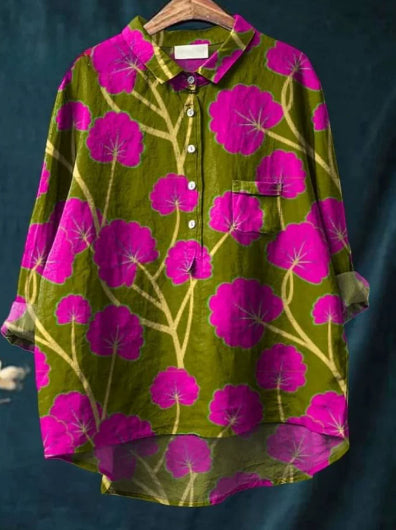 Women's Loose Printed Round Neck Shirt