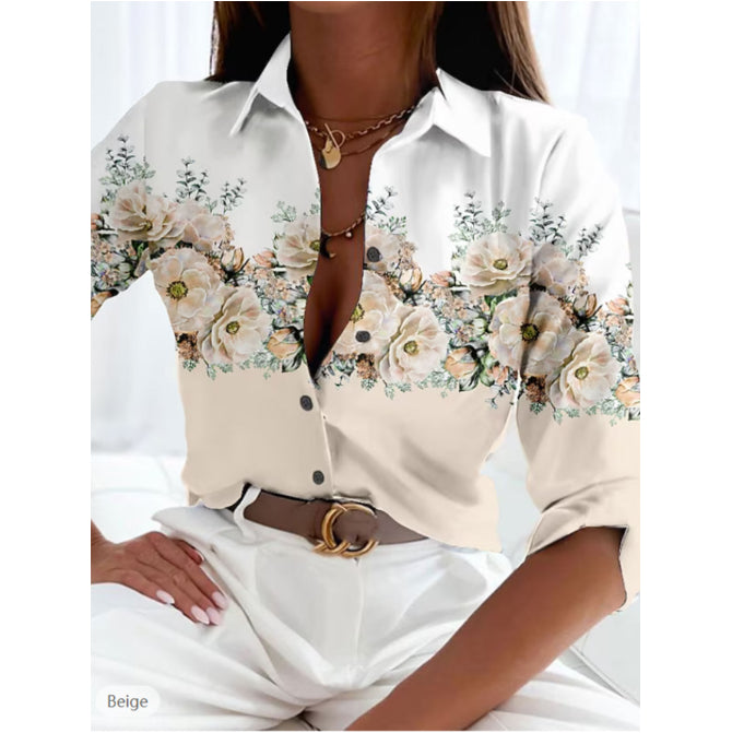 Fashion Floral Print Long Sleeve Shirt