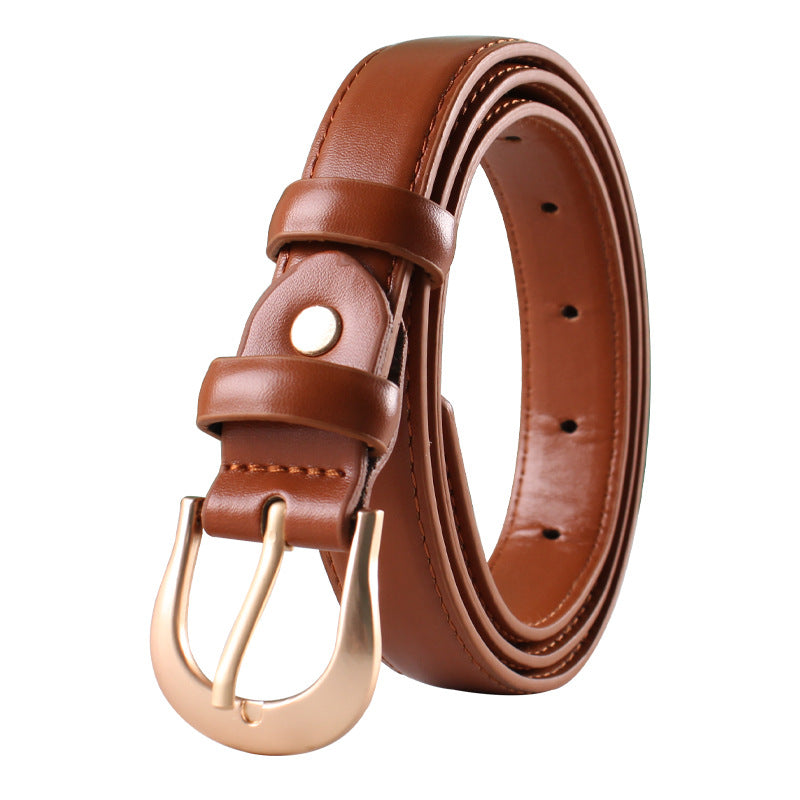 Women's Belt Brown Belt Casual Simple All-matching Jeans  Ornament Pant Belt