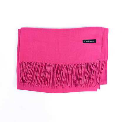 Women's Solid Color Scarf Tassel Scarf
