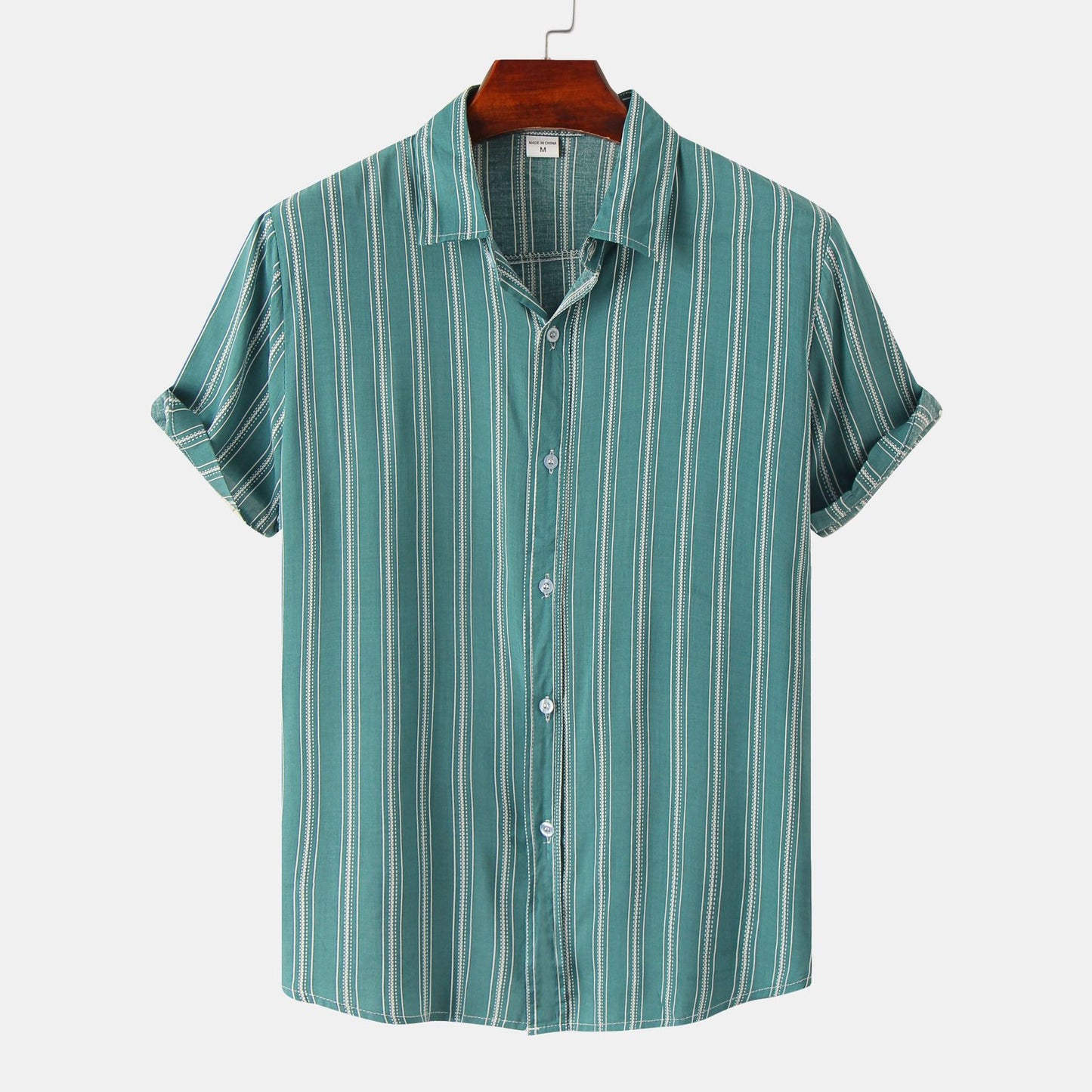 Men's Striped Casual Short Sleeve Shirt