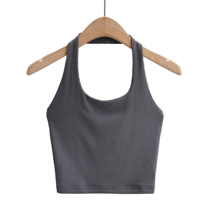 Women's Vest Halter Top Summer Slim-fit Solid Color