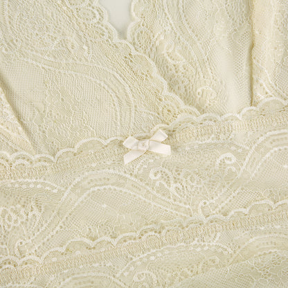 Double Layer Vest With Large V-neck Lace