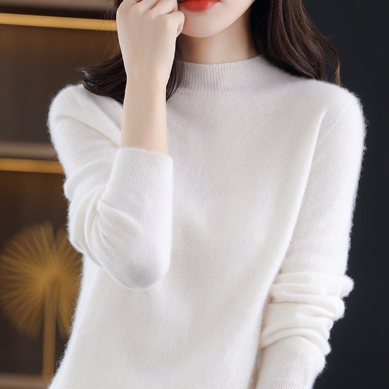 Women's Fashion Half Turtleneck Seamless Sweater