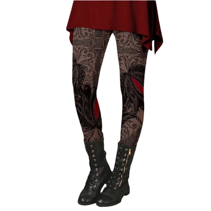 Women's Fashionable Retro Ethnic Style Slimming Printed Leggings