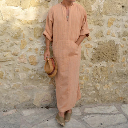 New Men's Long Cotton And Linen Big T Middle East Long Big T