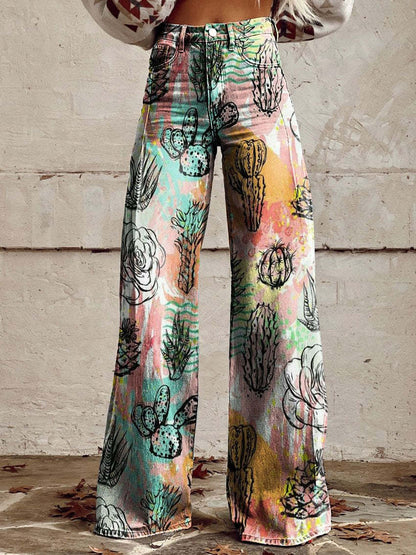 European And American Plus Size Women's Casual Pants Thin Wide Leg
