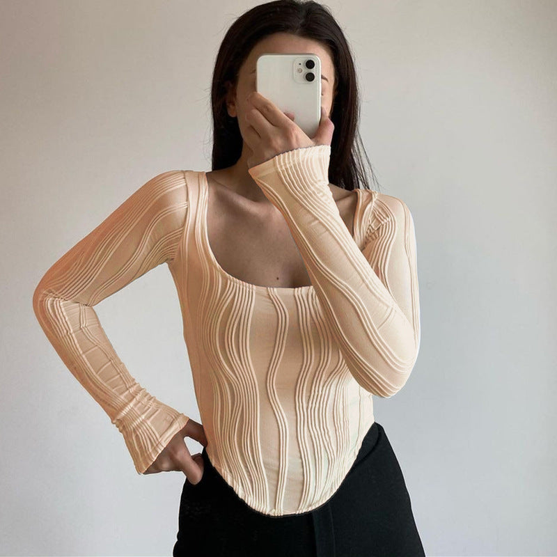 New French Design Pleated Top