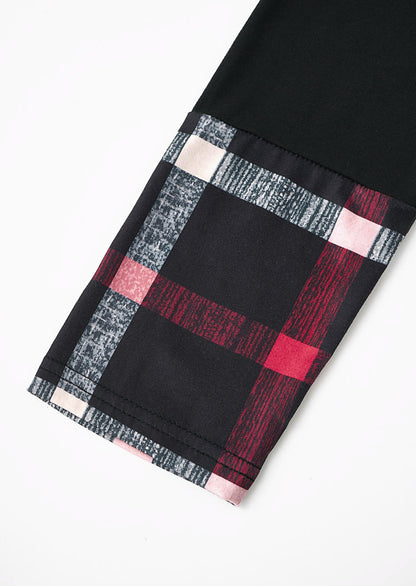 Women's Fashion Plaid Patchwork Waist-slimming Top