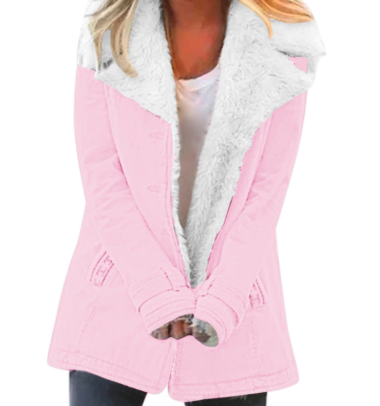Women's Plus Velvet Thick Warm Cotton Coat