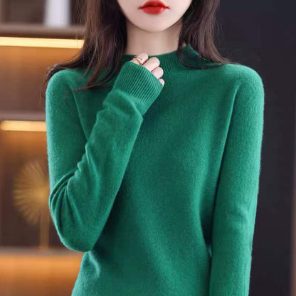 Women's Fashion Half Turtleneck Seamless Sweater