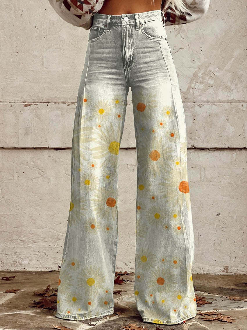 European And American Plus Size Women's Casual Pants Thin Wide Leg