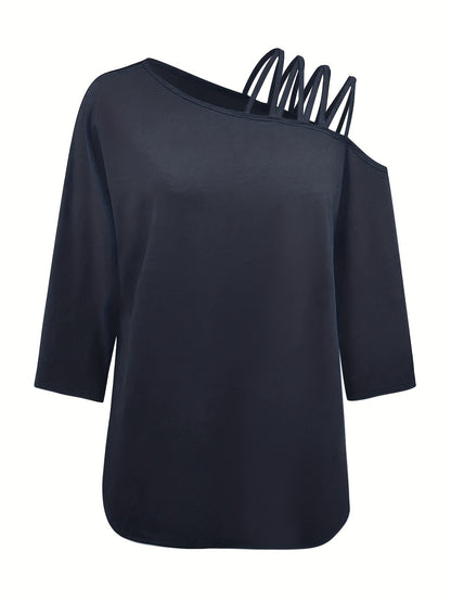 Women's Summer Off-the-shoulder Solid Color Loose Top