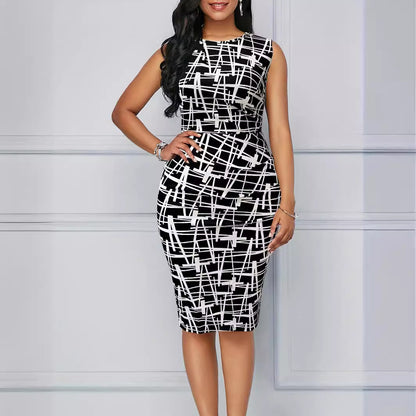 Women's Sleeveless Pleated Solid Color Party Dress