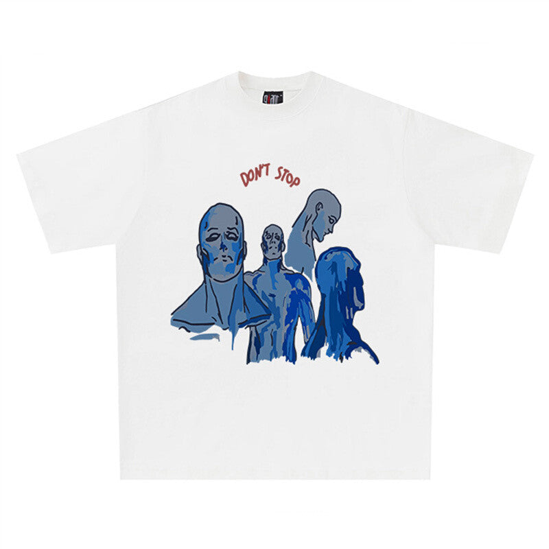 Hand-painted Printed American Short Sleeve