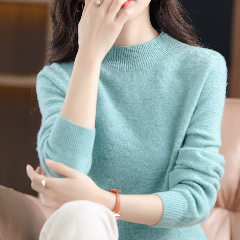 Women's Fashion Half Turtleneck Seamless Sweater