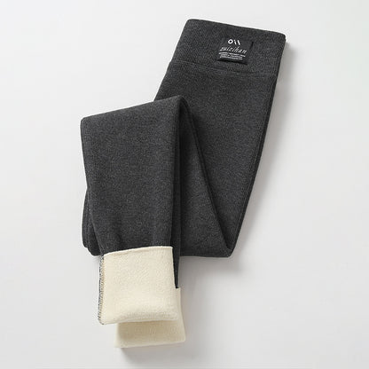 Leggings Women's Outer Wear High Waist Tight Season Lambswool Fleece Lined Padded Warm Keeping Pants