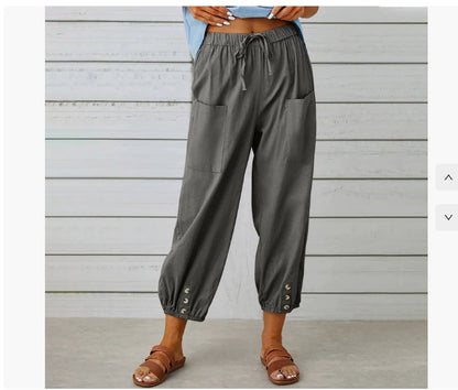 Women's Casual Nine-point Pants Wide Leg