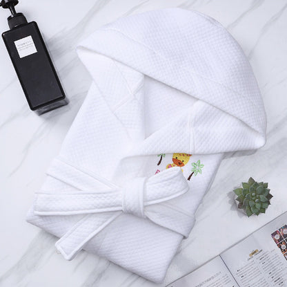 Children's Bathrobes Female Cartoon Cotton Nightgown Boys Girls Swimming Wearable Bath Towels Bathrobe
