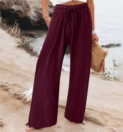 Women's Cotton And Linen Wide-leg Beach Pants Casual Pants